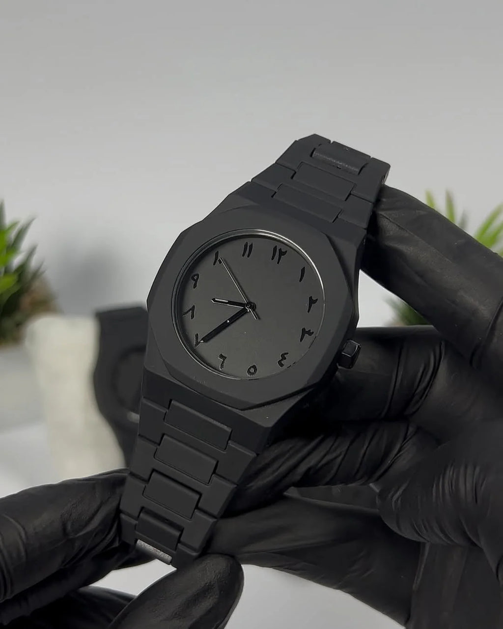 Arabic Aura Watch – Premium Metal Design | Waterproof | Stylish Black Look